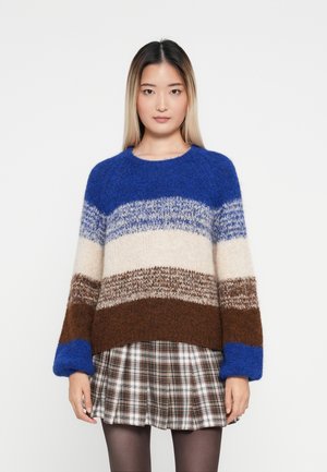 ONLMISTY LIFE STRIPE O NECK - Pullover - pumice/emperador