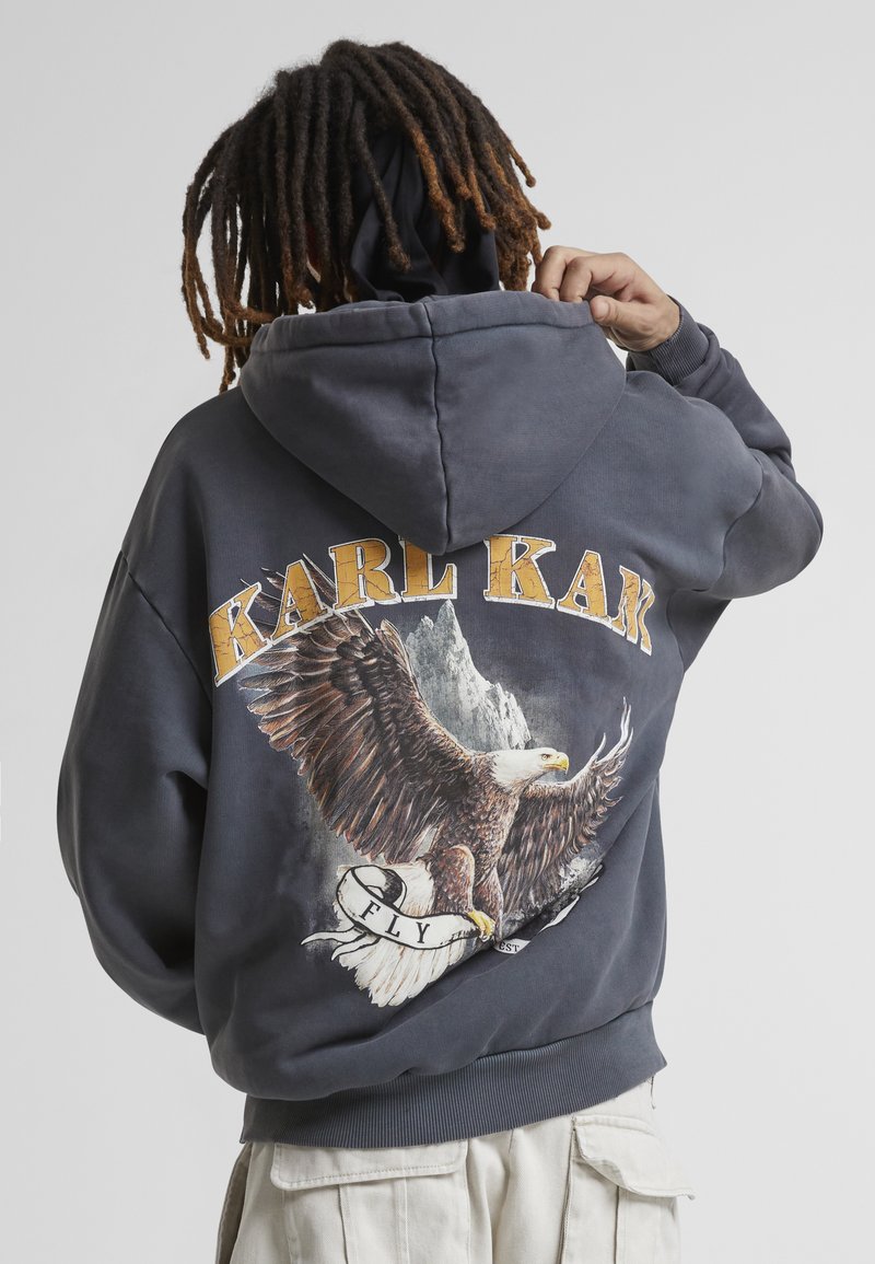 Karl Kani - SMALL SIGNATURE WASHED EAGLE HOODIE UNISEX - Sweatshirt - bleach black, Vergrößern