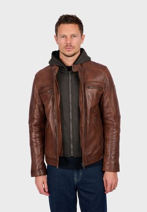 DRINK - Lederjacke - cognac color