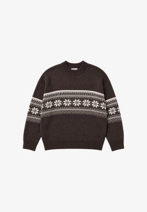 PROHIBITED, NORDIC KNIT SWEATER UNISEX - Pullover - brown