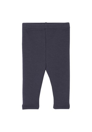 Marineblaue Leggings aus weichem, elastischem Baumwollmaterial, mit einem figurbetonten Design, elastischem Bund und gesäumten Bündchen.