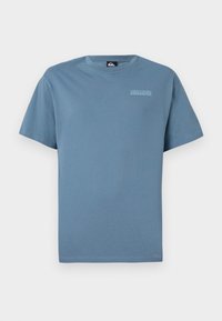 Blå bomull t-skjorte med rund hals og korte ermer. Har en subtil Quiksilver-logo trykt på brystet i lys grå.