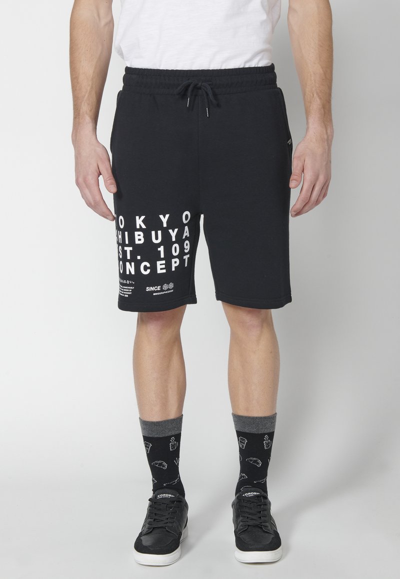 Koroshi BERMUDA JOGGER - Kratke hlače - black