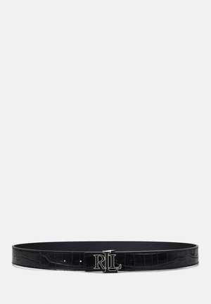 Lauren Ralph Lauren, LOGO REVERSIBLE CROCODILE EMBOSSED BELT - Riem - black
