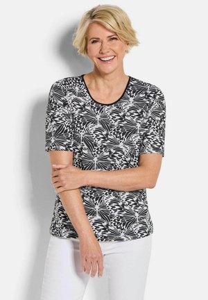 T-shirt print - black/white patterned