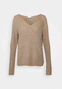 VILA Strickpullover - mottled brown