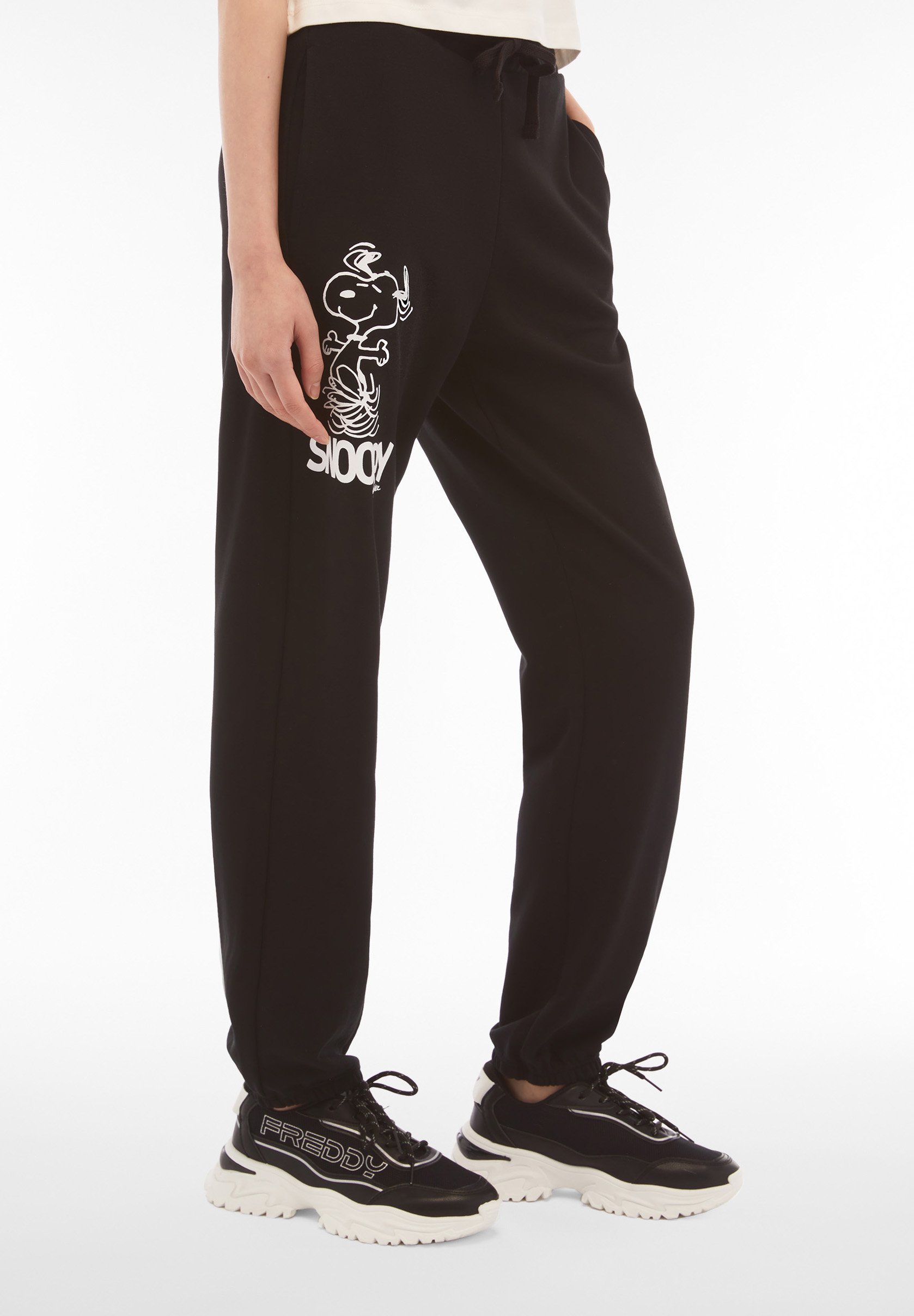 Freddy CON STAMPA SNOOPY IN FRENCH Pantaloni sportivi nero