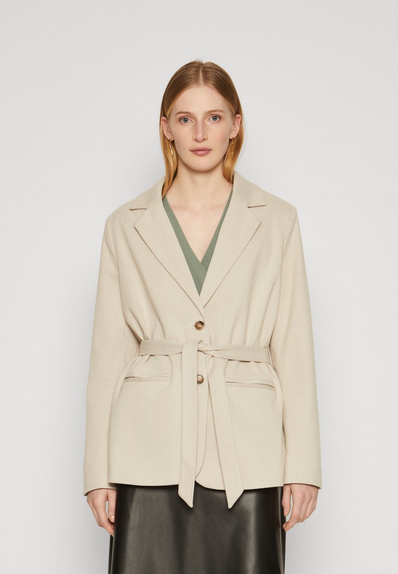 ONLY Tall ONLLETTA HERINGBONE COATIGAN - Κοντό παλτό - leafless tree/chatey grey