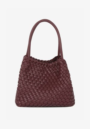 HVISK, BRAIDED STRUCTURE - Τσάντα χειρός - deep burgundy