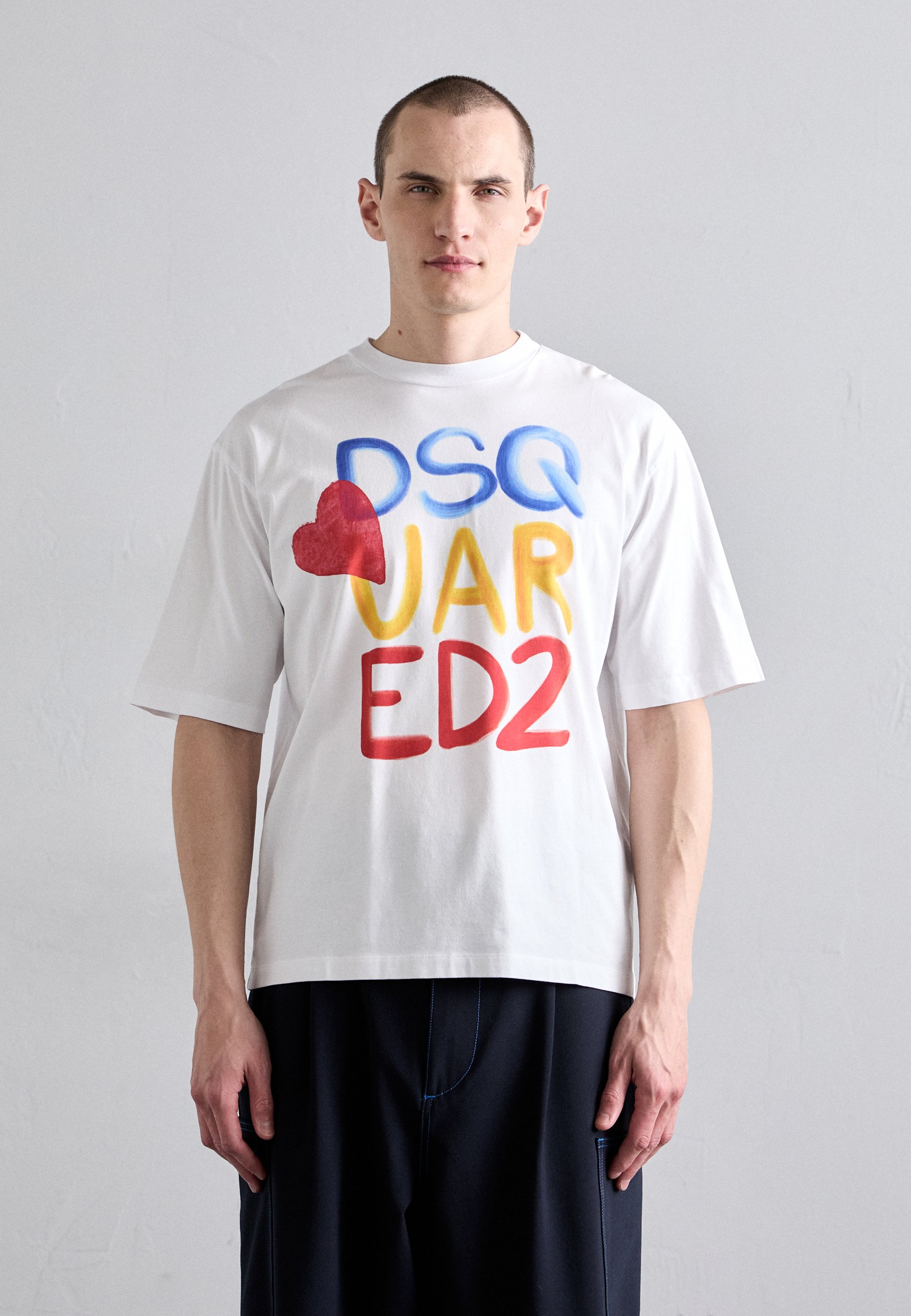Dsquared2 LOOSE FIT TEE - Print T-shirt - white - Zalando.co.uk