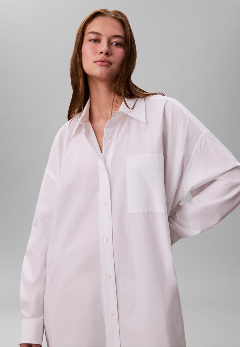 oversized white shirt dress uk Kaya Oversized Shirt Dress White / Small/Medium