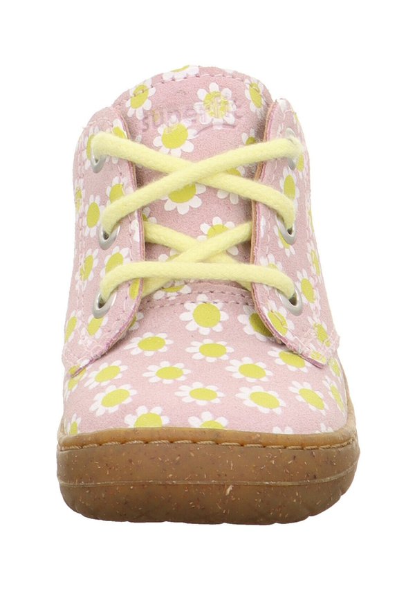 Schnürstiefelette – rosa gelb