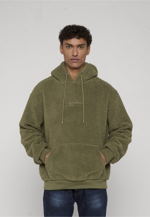 Karl Kani SMALL SIGNATURE TEDDY HOODIE UNISEX - Hættetrøje - dark green