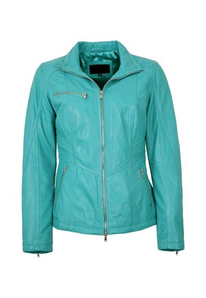 MAURA - Lederjacke - hellblau