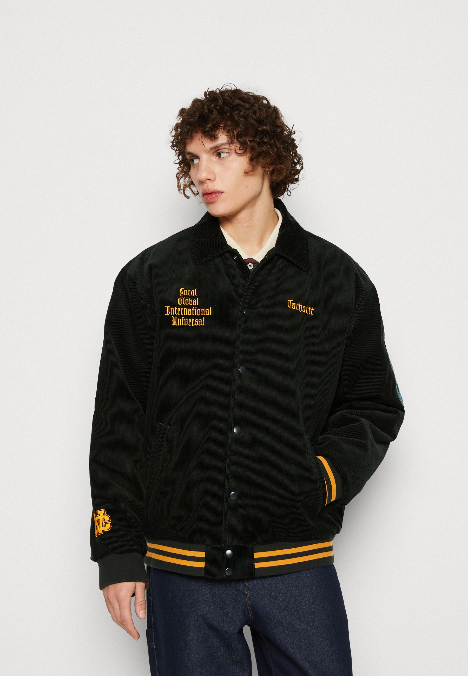 Carhartt WIP LETTERMAN JACKET - Bomber Jacket - dark cedar/ochre  