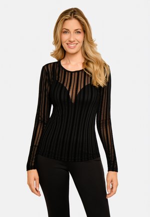 Liberté Essentiel, MESH LS TSHIRT, FLOCK - Блуза - black stripe