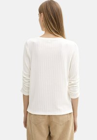 TOM TAILOR DENIM 3/4 ARM MIT STRUKTUR - Sweatshirt - off white