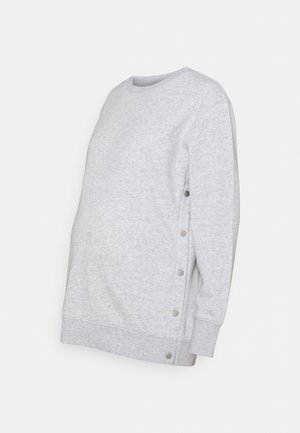 MATERNITY BUTTON SIDE - Mikina - grey marle