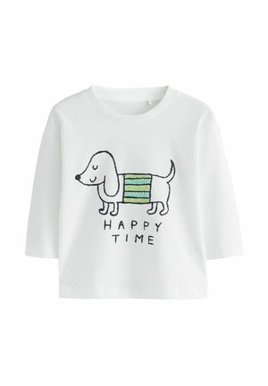 REGULAR FIT GRAPHIC  - Hosszú ujjú felső - white happy time dog