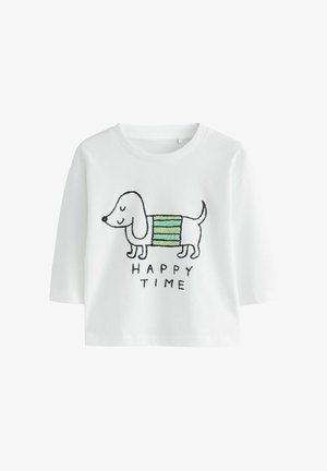 REGULAR FIT - GRAPHIC PRINT - T-shirt à manches longues - white happy time dog