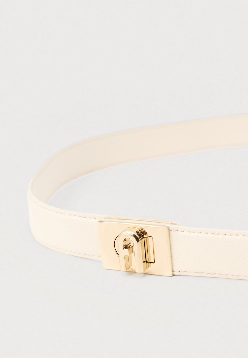 Furla Off White Ivory Cream Embossed Leather Skinny Belt Belts - BEIGE | Furla main image 4