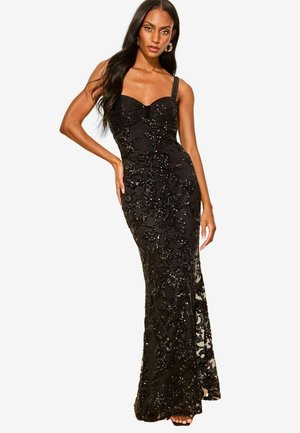Lipsy SEQUIN BODYCON - Iltapuku - black