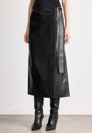 Calvin Klein Jeans CONTRAST WRAP SKIRT - Átlapolós szoknya - black