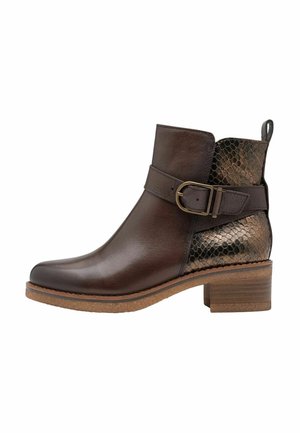 Marco Tozzi Cowboy- / bikerstøvlette - mocca comb
