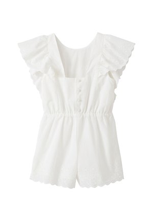 Vertbaudet, VERTBAUDET KURZER MÄDCHEN JUMPSUIT MIT STICKEREI UND VOLANTS, FESTLICH - Jumpsuit - weiß