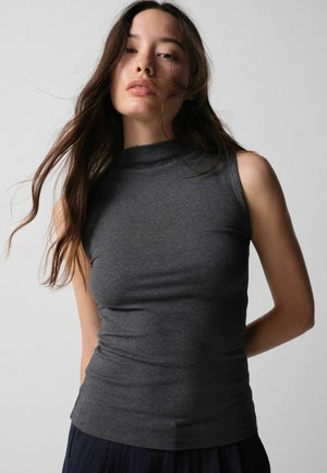 THE SET, 3 PACK RIBBED HIGH NECK VESTS - Top - black charcoal grey white