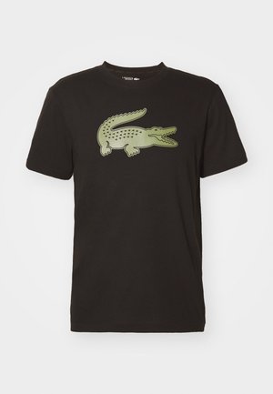 Lacoste Sport BIG CROCO - Sport T-Shirt - black/khaki