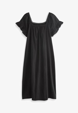 Next SQUARE NECK RUFFLE - Naktskrekls - black