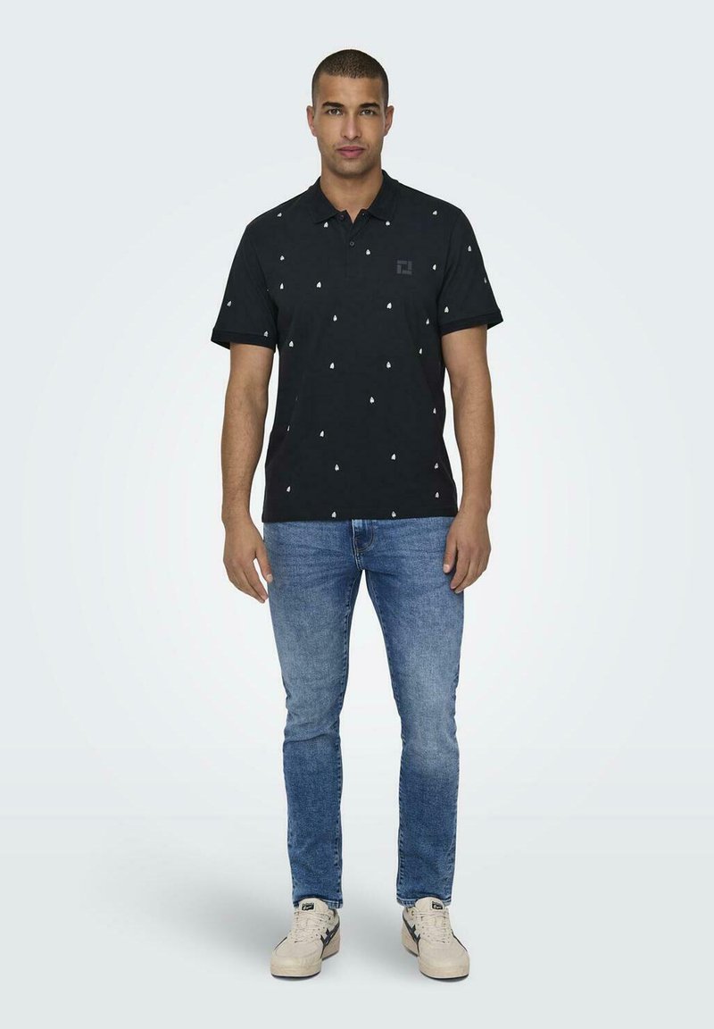Only & Sons KURZARM - Poloshirt - dunkelblau