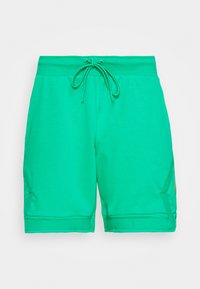 Zelené bavlněné šortky s elastickým páskem a šňůrkou, s bočními kapsami a jemným detailem loga na nohavici.