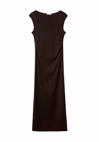 MIDI WITH SQUARE NECKLINE - Jerseykjole - dark brown