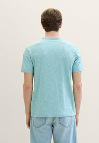 TOM TAILOR MIT LOGO - Triko s potiskem - meadow teal fine stripe