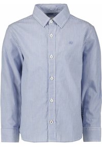 Pruhovaná košile na knoflíky v modré a b�ílé barvě. Bavlněný materiál; má dlouhé rukávy, límeček a jednoduché knoflíky. Malé logo na hrudi.