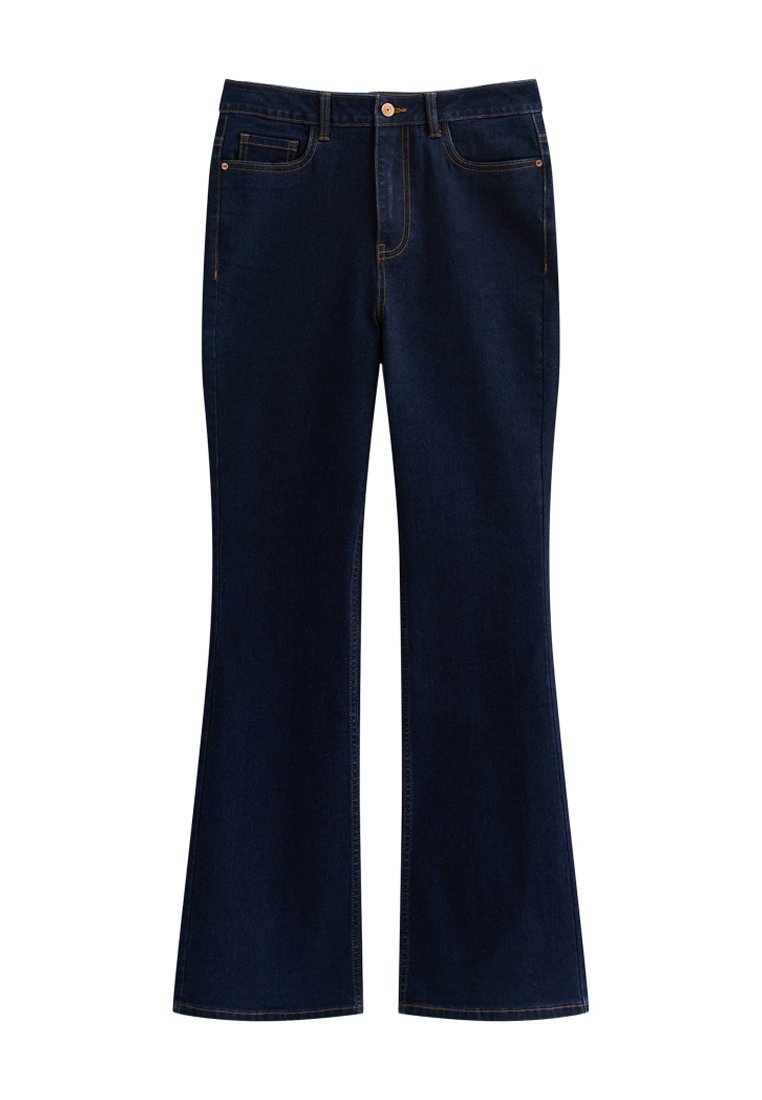 【YOURNUS】Lighten Snap Bootcut Denim Dżinsy Bootcut Z Bardzo Niskim Stanem Z Wyeksponowanymi