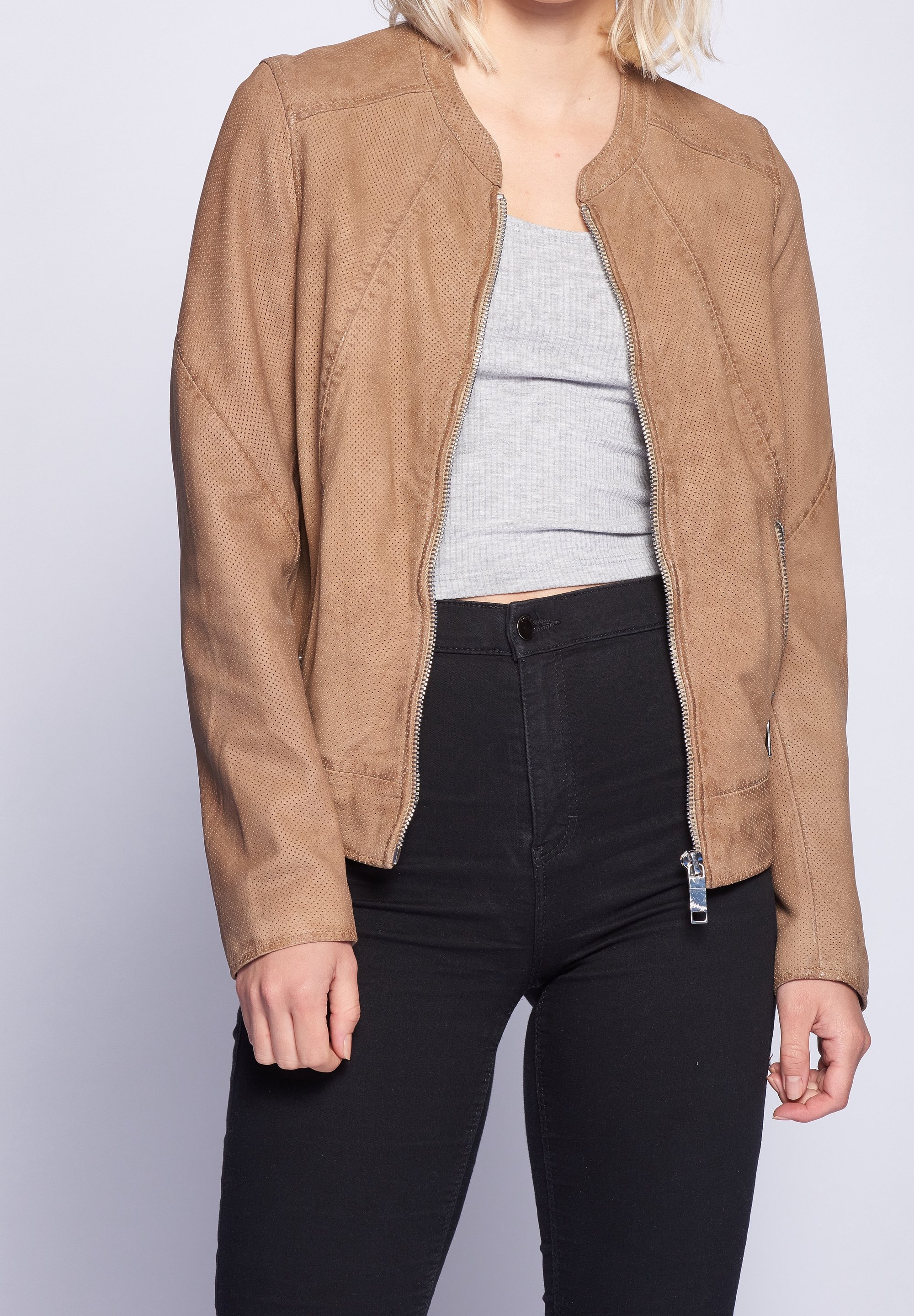 Maze Giacca di pelle white/bianco (Second hand)