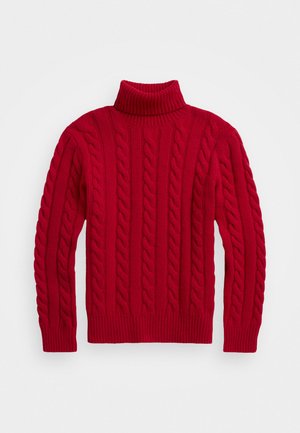 Polo Ralph Lauren CABLE KNIT WOOL CASHMERE JUMPER UNISEX - Pullover - park ave red
