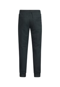 Dunkelgraue Jogginghose aus weichem Material, mit schmal zulaufendem Design, elastischem Bund und einer Gesäßtasche auf der rechten Seite.