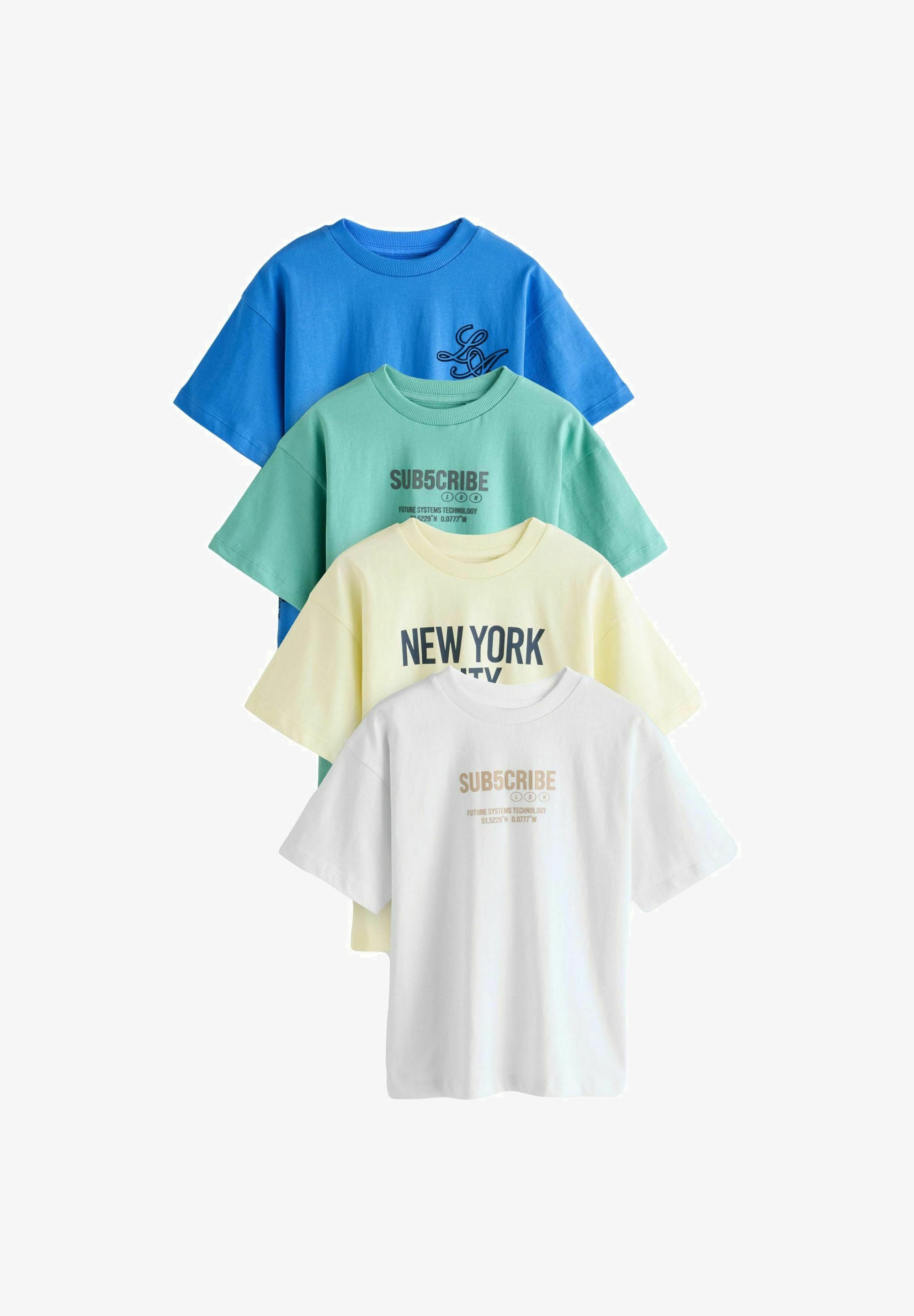 NEXT Ragazzo Confezione da 4 t-Shirt comode a Maniche Corte Blue/White/Navy/Black 3 Anni NEXT Ragazzo Confezione da 4 t-Shirt comode a Maniche Corte Blue/White/Navy/Black 3 Anni