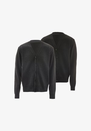 Mo, 2-PACK - Strickjacke - dunkelgrau melange schwarz