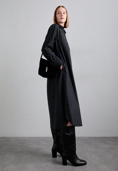 Theory MAXI - Srajčna obleka - charcoal melange