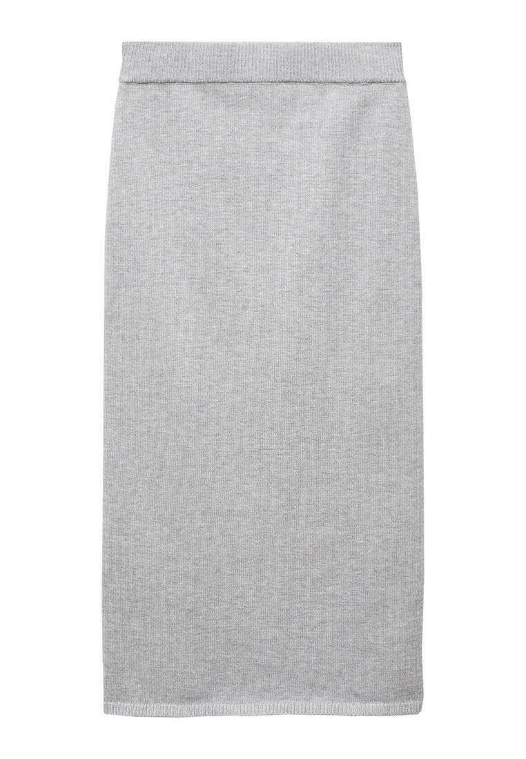 Mango Kokerrok grijs gemêleerd