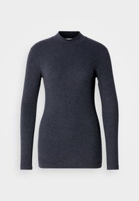 LONG SLEEVE HIGH NECK - Long sleeved top - night grey melange