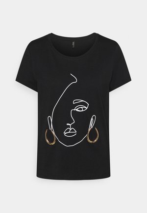 ONLFACE EARING - Print T-shirt - black