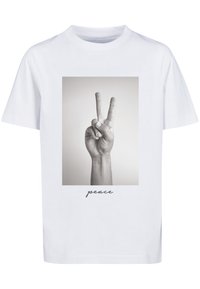 Mister Tee - MÄNNER PEACE SIGN - Trükipildiga T-särk - white Väikepilt 1