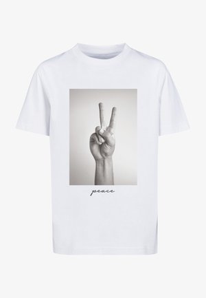 MÄNNER PEACE SIGN - T-shirt con stampa - white