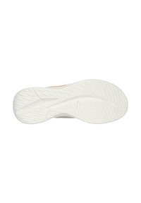 Weiße Gummisohle mit strukturiertem Muster für Grip, mit einem glatten Design und subtilen Logodetails.